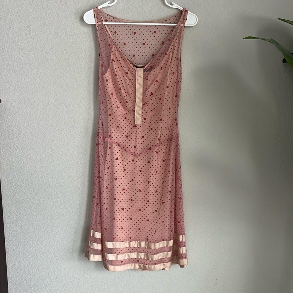 Marc Jacobs Pink Midi Dress with Polka Dots